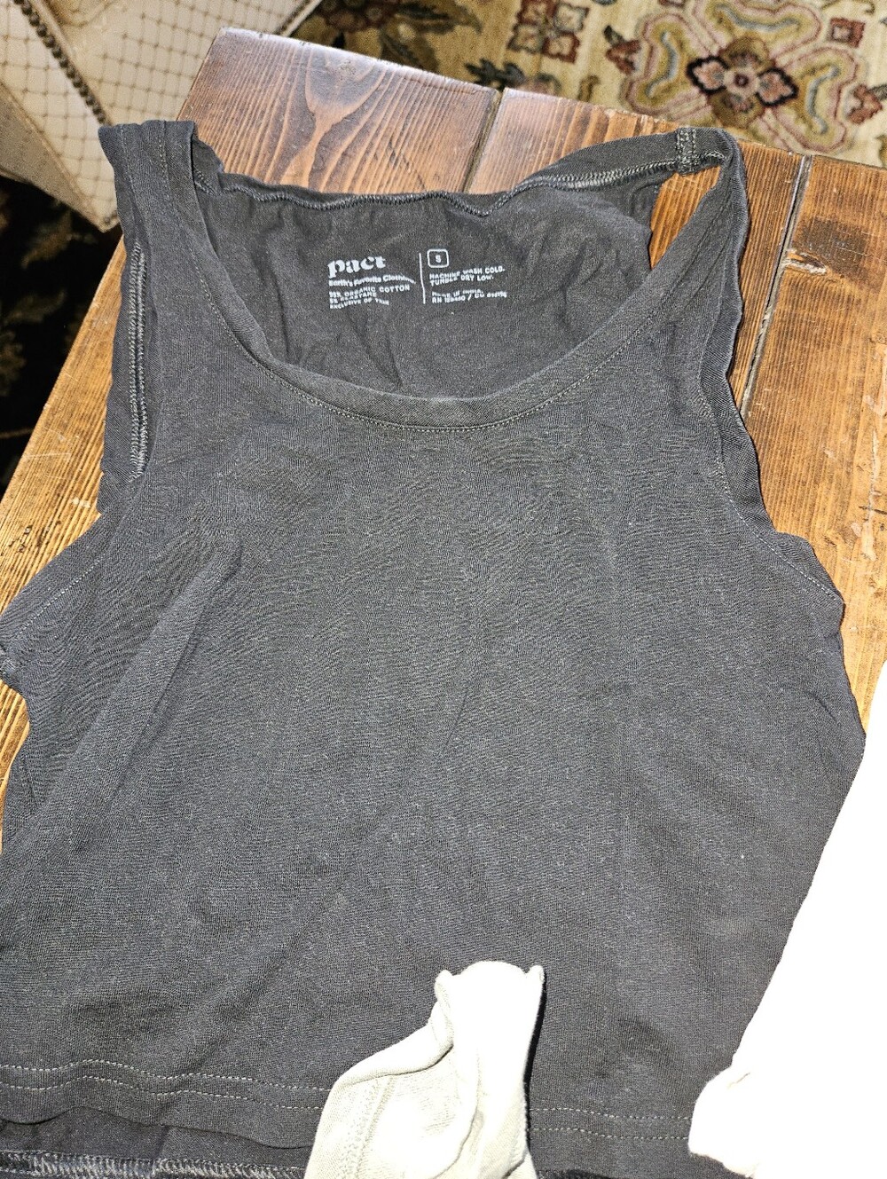 Pact Women's Organic Cotton Tank Trio in Black, Tan, & Sage - Picture 4 of 5